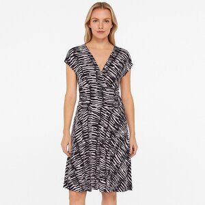 volume one black white striped sleeveless dress size M